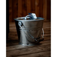 Immagine di Secchio per Cenere OYAT in Acciaio Galvanizzato e Legno, 28 x 26 cm