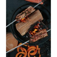Immagine di Set Spiedi Asado OYAT in Acciaio Inox e Legno, 38 x 38 x 2,25 cm