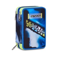 Immagine di Seven Astuccio 3 Zip Blu Fusion