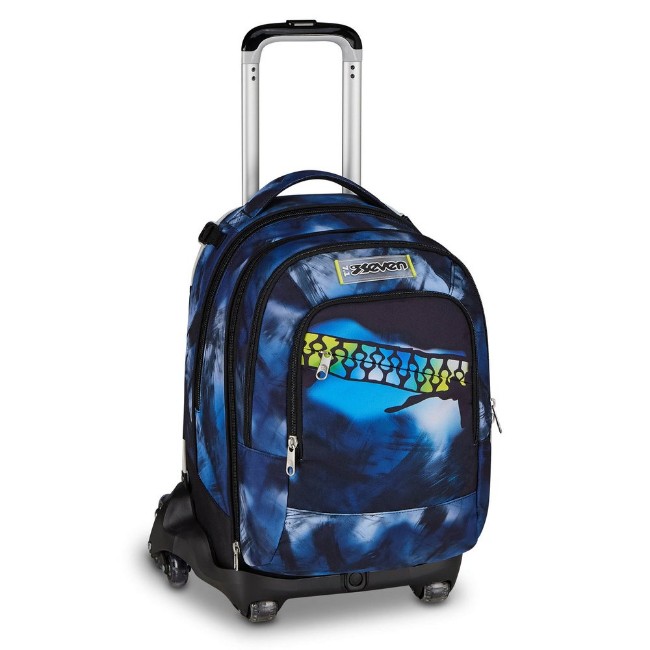Immagine di Seven Zaino Trolley Jack Sganciabile 8 Ruote Blu Fusion
