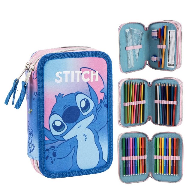 Immagine di Astuccio Triplo Zip con Accessori Stitch