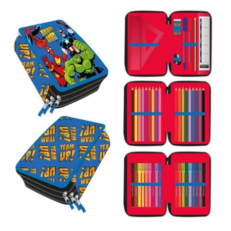 Immagine di Astuccio Triplo Zip con Accessori Avengers