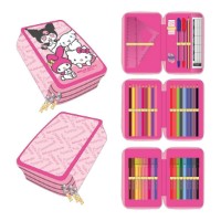 Immagine di Astuccio Triplo Zip con Accessori Hello Kitty