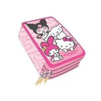 Astuccio Triplo Zip con Accessori Hello Kitty