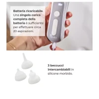 Immagine di Nuvita 2150 Aspiratore Nasale Elettrico Neonato con Batteria Ricaricabile, 5 Livelli di Aspirazione e 3 Beccucci
