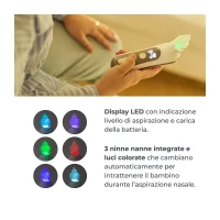 Immagine di Nuvita 2150 Aspiratore Nasale Elettrico Neonato con Batteria Ricaricabile, 5 Livelli di Aspirazione e 3 Beccucci