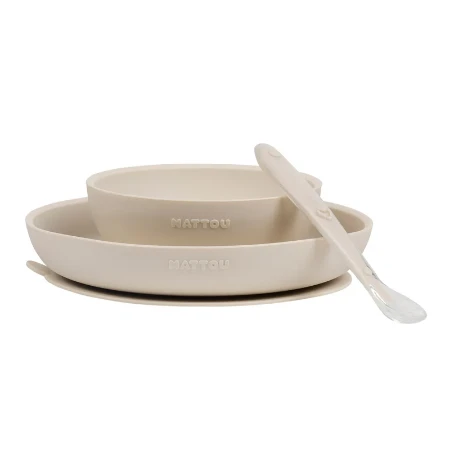 Immagine di Nattou Set Pappa Neonato 3 Pezzi in Silicone - Colore Argilla