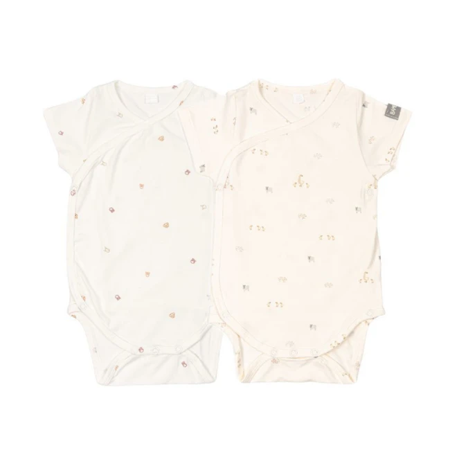Immagine di Bamboom Set 2 Body Manica Corta Animals Mix in Bambù Organico - Taglie Assortite
