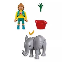 Playmobil Zoo: Cucciolo di Elefante con Custode 72092