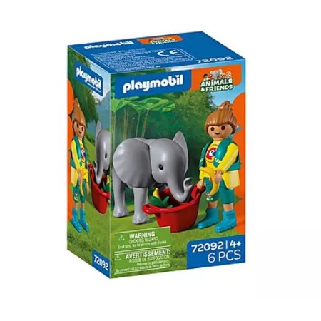 Playmobil Zoo: Cucciolo di Elefante con Custode 72092