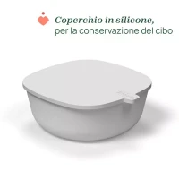 Immagine di Chicco Ciotola Pappa con Coperchio in Silicone 6m+ per Svezzamento, Microonde e Lavastoviglie