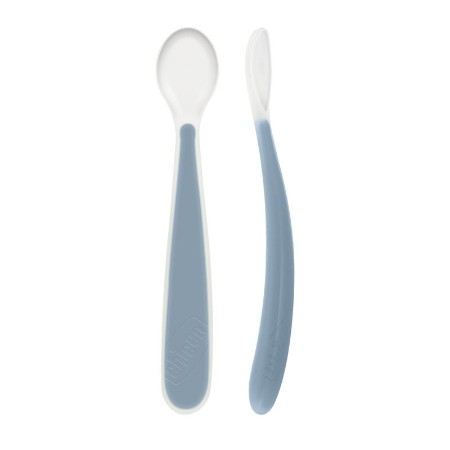 Immagine di Chicco Bipack Cucchiaio in Morbido Silicone 6m+ 2 Pezzi - Azzurro 