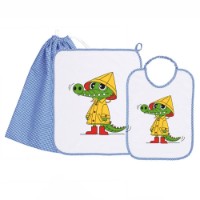 Immagine di Siggi Set Asilo e Scuola Materna Bambino con Bavaglia, Asciugamano e Sacca Porta Oggetti