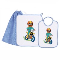 Immagine di Siggi Set Asilo e Scuola Materna Bambino con Bavaglia, Asciugamano e Sacca Porta Oggetti