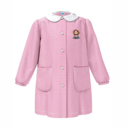 Immagine di Siggi Grembiule Materna Bimba Quadri Rosa Bimba Seduta