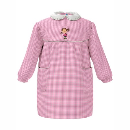 Immagine di Siggi Grembiule Asilo Nido Bimba con Ricamo Bambina e Chiusura Posteriore