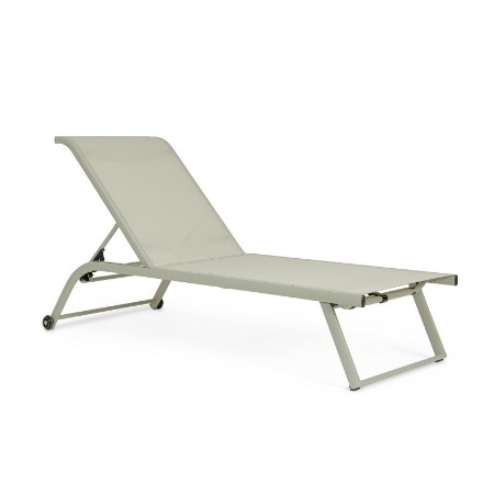 Immagine di Lettino da Esterno Bizzotto Taylor Breeze con Ruote, Alluminio e Textilene