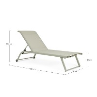 Immagine di Lettino da Esterno Bizzotto Taylor Breeze con Ruote, Alluminio e Textilene