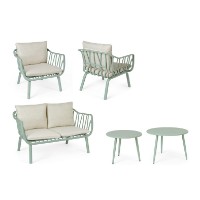 Immagine di Set Salotto da Esterno Bizzotto Nixie 5 Pezzi, Verde Salvia