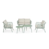 Immagine di Set Salotto da Esterno Bizzotto Nixie 5 Pezzi, Verde Salvia