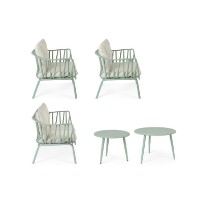 Immagine di Set Salotto da Esterno Bizzotto Nixie 5 Pezzi, Verde Salvia
