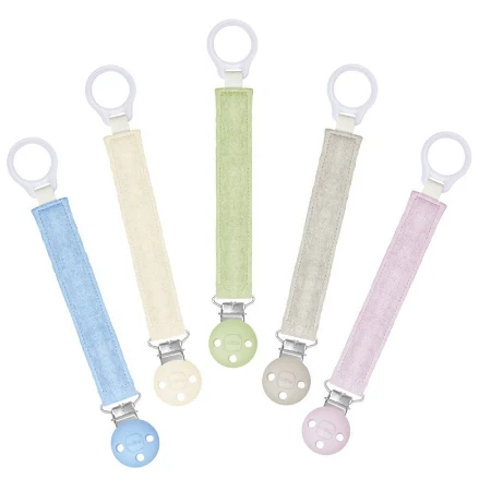 Immagine di MAM Clip per Succhietto Universale con Anello Flessibile e Clip in Acciaio Inossidabile - Colori Assortiti