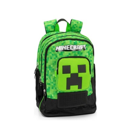 Immagine di Panini Zaino Scuola Organizzato Pixel Minecraft