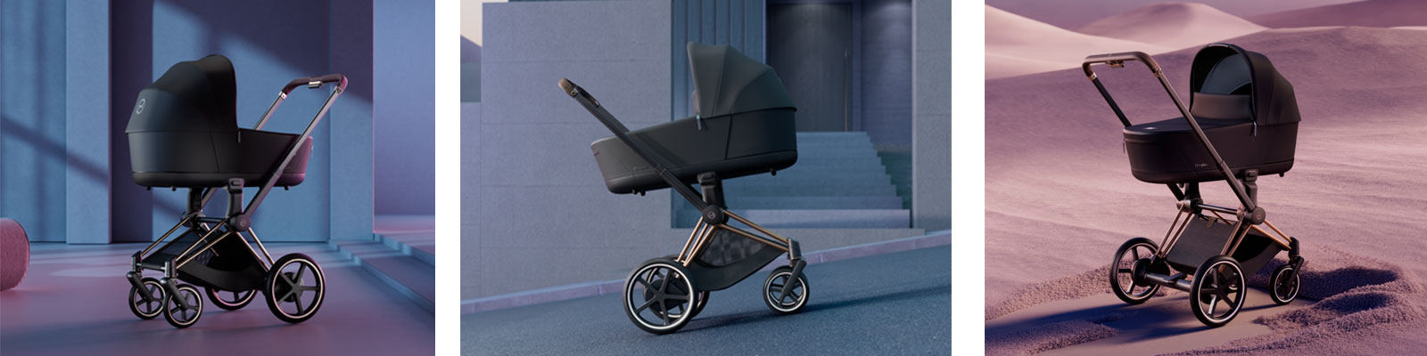 Passeggino Elettrico e-Priam con Telaio Rosegold di Cybex Platinum