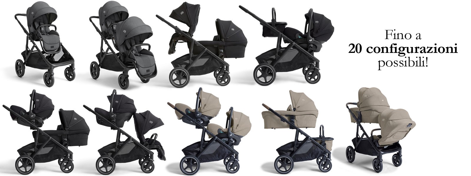 Passeggino Gemellare BAMBISOL - Doppio Con Seggiolino Auto I-size, 4 Ruote, Nero, Per Gemelli - Foto 5