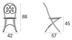 Paniate Sedia pieghevole Pigalle in acciaio per esterno di Emu