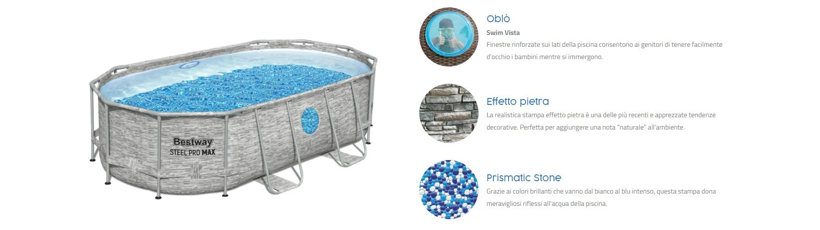 Piscina Ovale Steel Pro MAX Splashview 56714 - 427x250x100cm