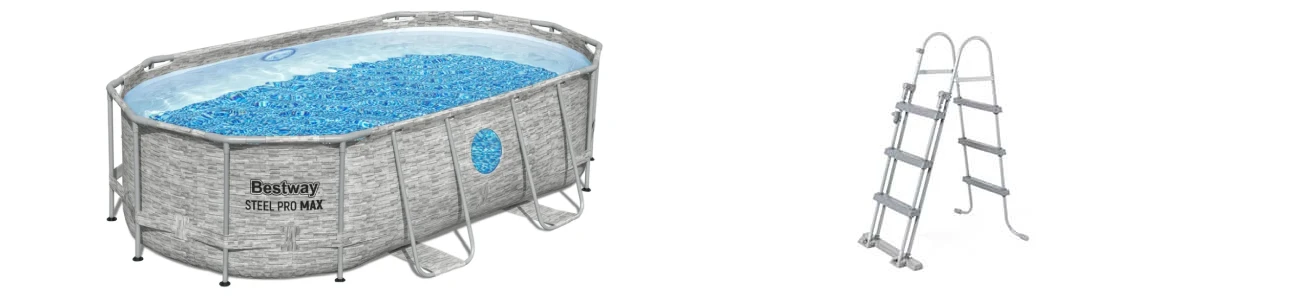 Piscina Ovale Steel Pro MAX Splashview 56714 - 427x250x100cm