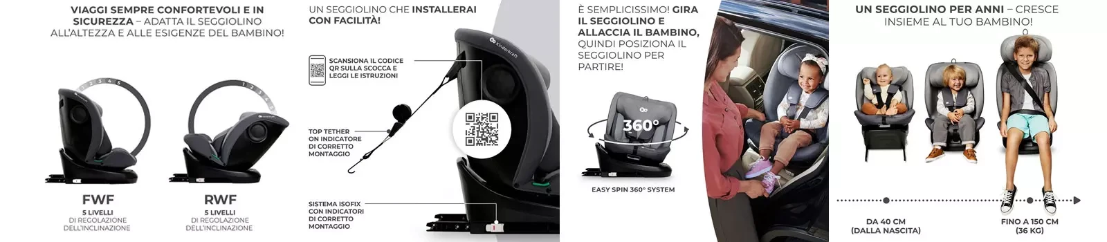 Seggiolino Auto Kinderkraft i-Grow i-Size